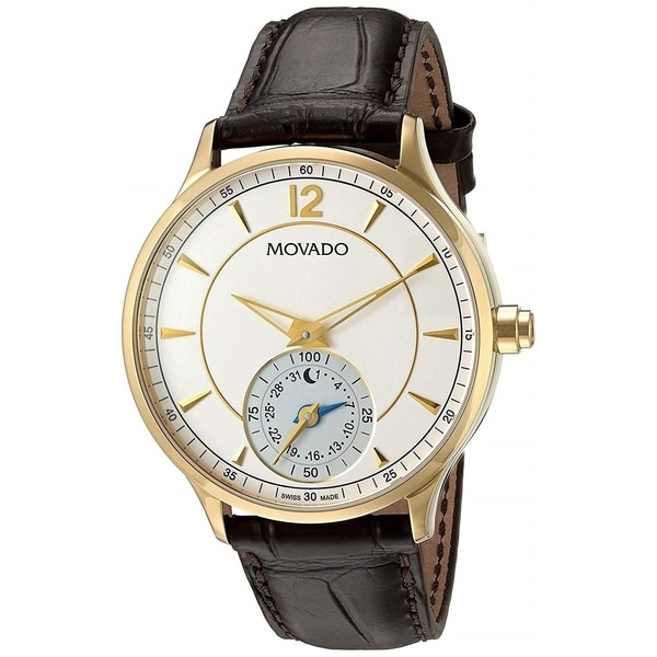 movado men's swiss made hybrid circa leather strap smartwatch