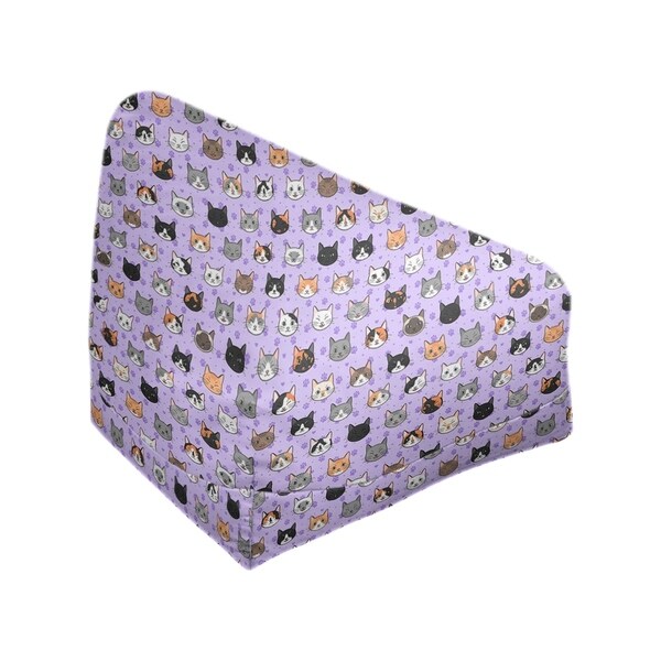 Katelyn Elizabeth Purple Kitty Cat Pattern Bean Bag