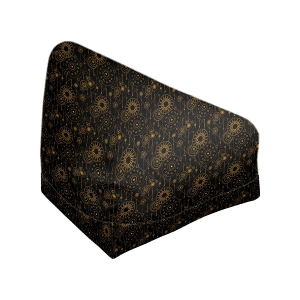 Katelyn Elizabeth Black & Gold Astrology Pattern Bean Bag w/Filled Insert