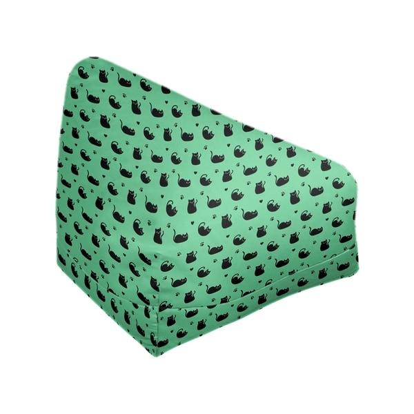 Katelyn Elizabeth Green Cat Pattern Bean Bag