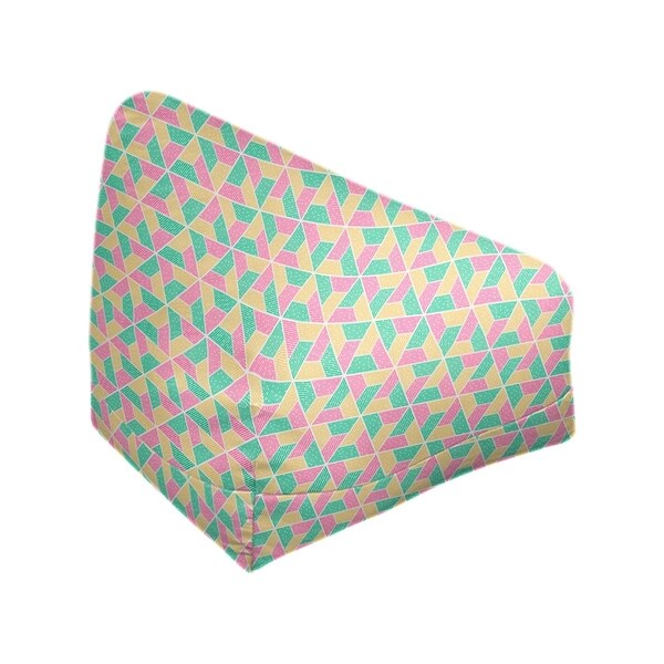 Katelyn Elizabeth Green Pink & Yellow Trapezoids Bean Bag