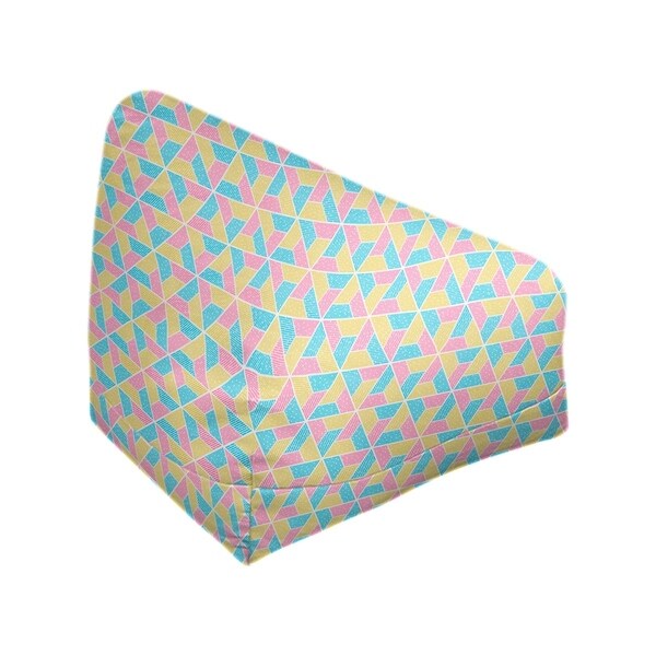 Katelyn Elizabeth Blue Yellow & Pink Trapezoids Bean Bag