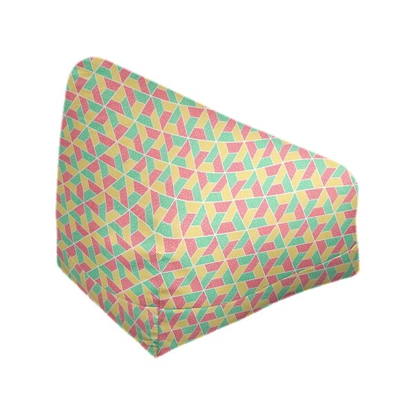 Katelyn Elizabeth Green Yellow & Red Trapezoids Bean Bag