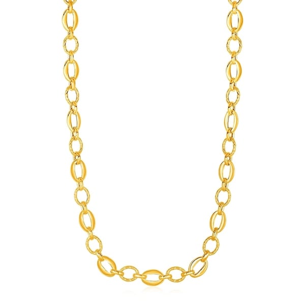 Textured Oval Link Necklace 
