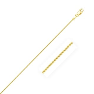 16 Inches 14K Real Yellow Gold 0.7mm Round Snake Chain Necklace 
