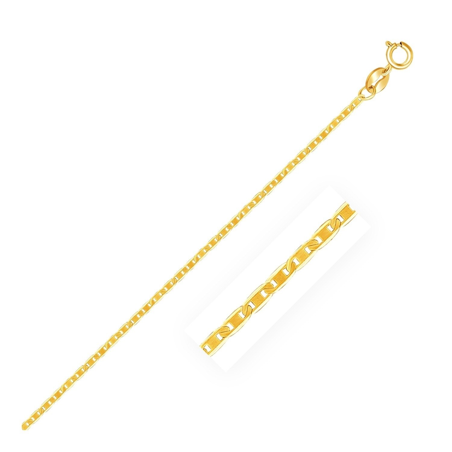Spring-ring 10K Yellow Gold 18/" Box Chain 1.3 grams 0.7mm wide