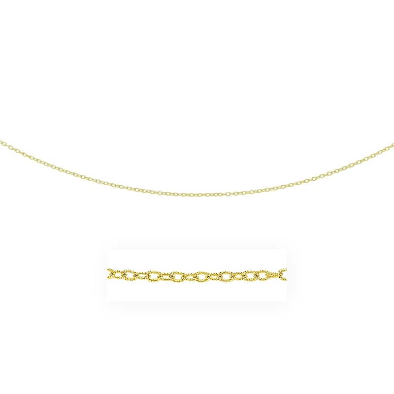 2.5mm 14k Yellow Gold Pendant Chain with Textured Links