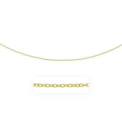 2.5mm 14k Yellow Gold Pendant Chain with Textured Links