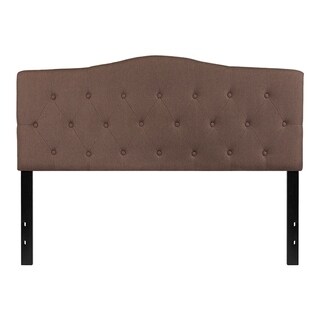 Offex Button Tufted Upholstered Queen Size Panel Headboard in Camel ...