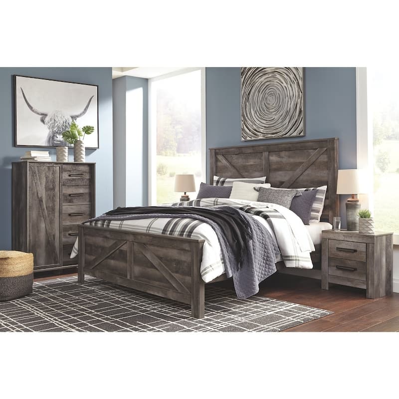 Wynnlow Cross-Buck Panel Bed. - King