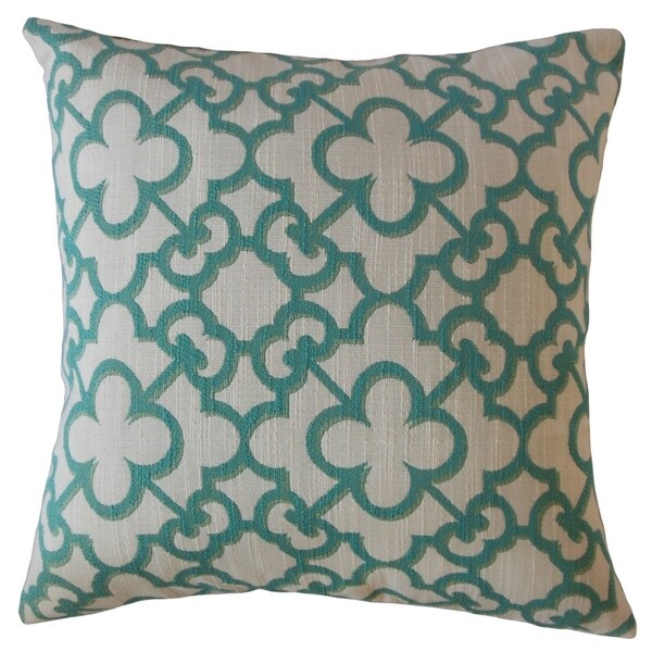 Dargiana Geometric Throw Pillow Turquoise