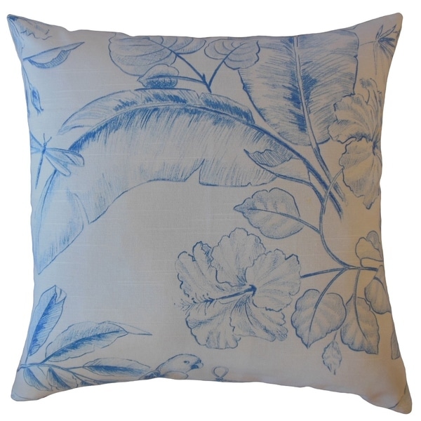 Xiahe Floral Throw Pillow Blue