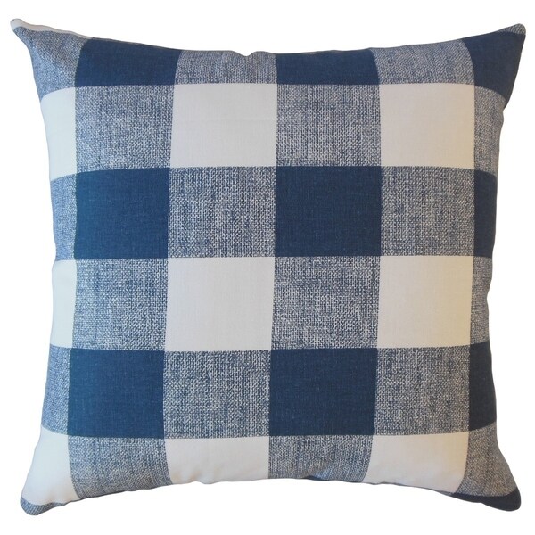 navy plaid pillow
