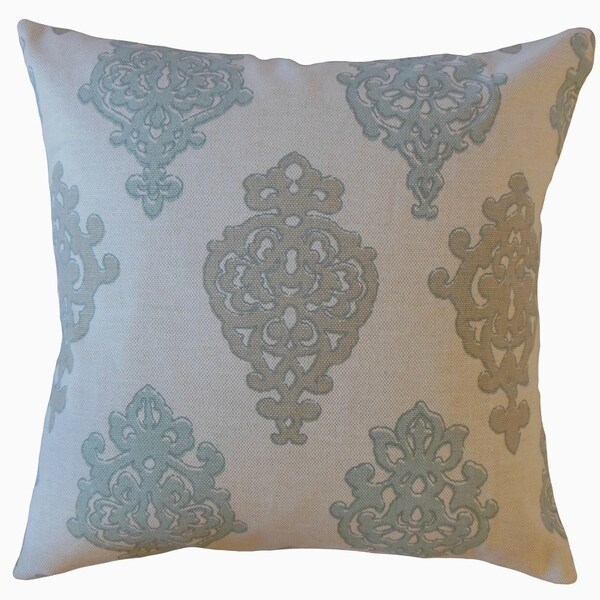 Palti Damask Throw Pillow Seahaze