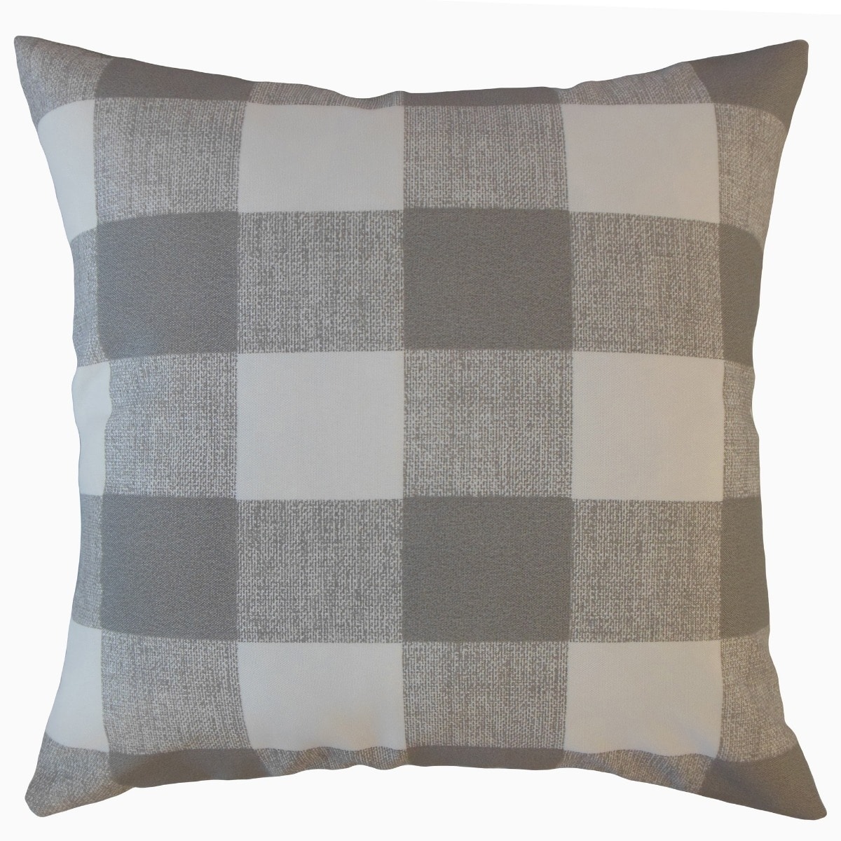 gray plaid throw pillow