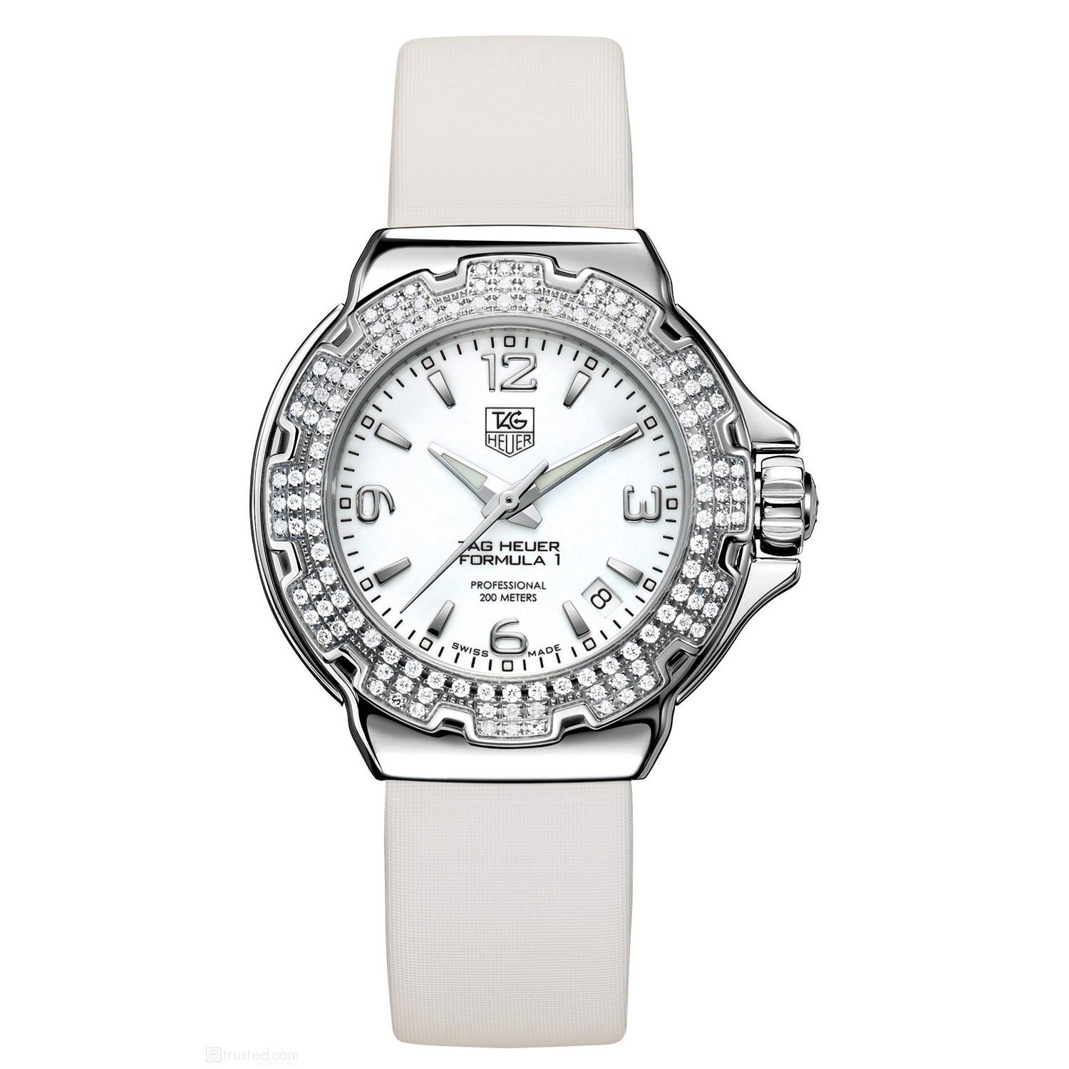 Shop Tag Heuer Women S Wac1215 Bc0840 Formula 1 White Fabric Watch On Sale Overstock 27388502