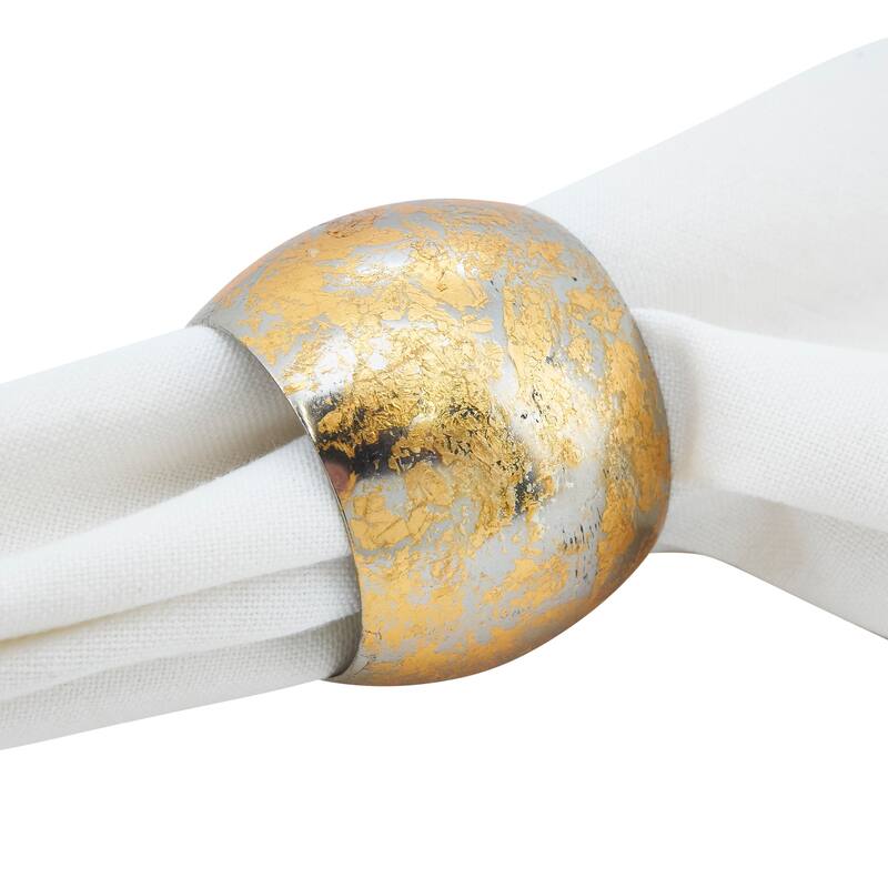Gold Texture Design Napkin Rings (Set of 4)