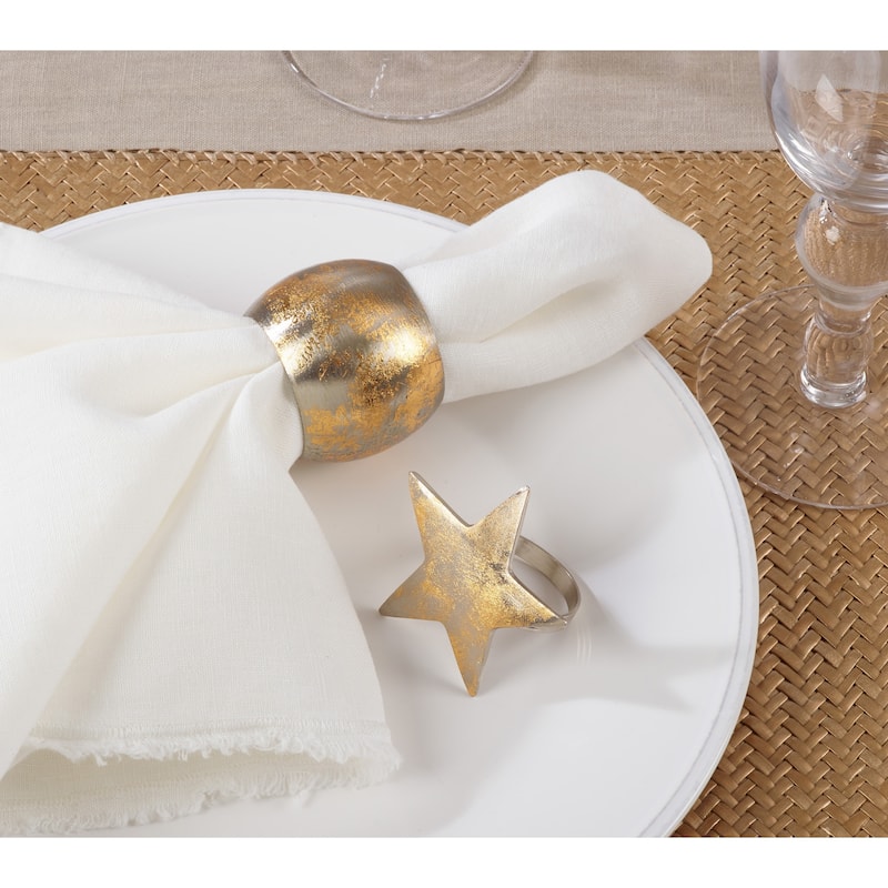 Gold Texture Design Napkin Rings (Set of 4)