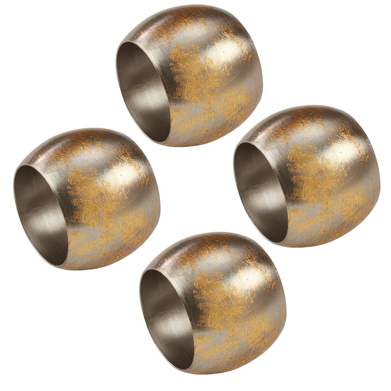 Gold Texture Design Napkin Rings (Set of 4)