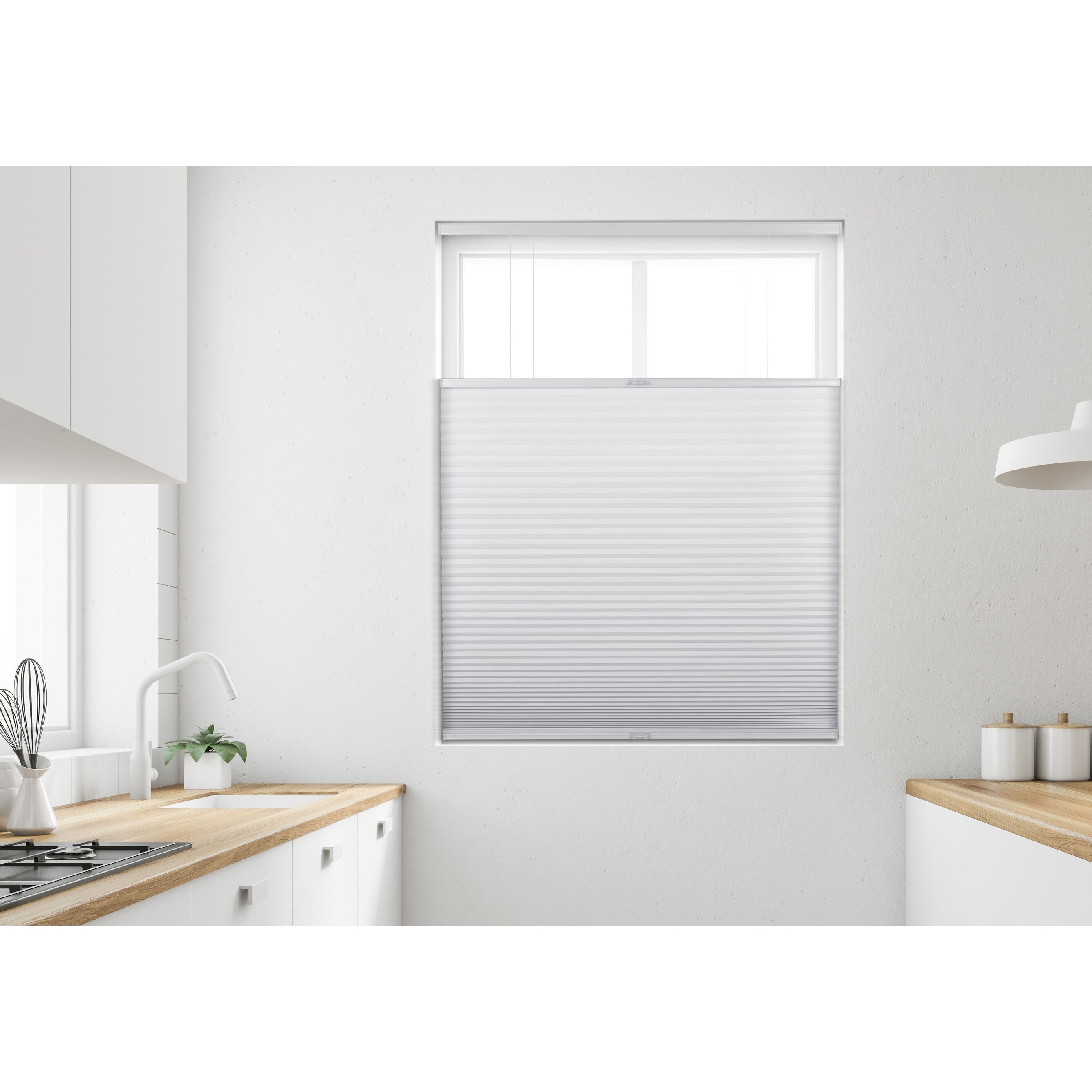 Arlo Blinds Cordless Lift Whitewash Bamboo 60-inch Roman Shade