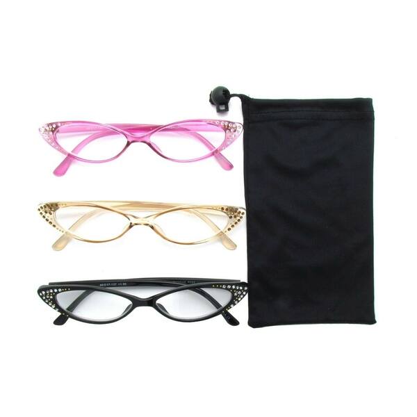 Shop Rhinestone Colorful Cat Eye Reading Glasses R223 Set Of 3