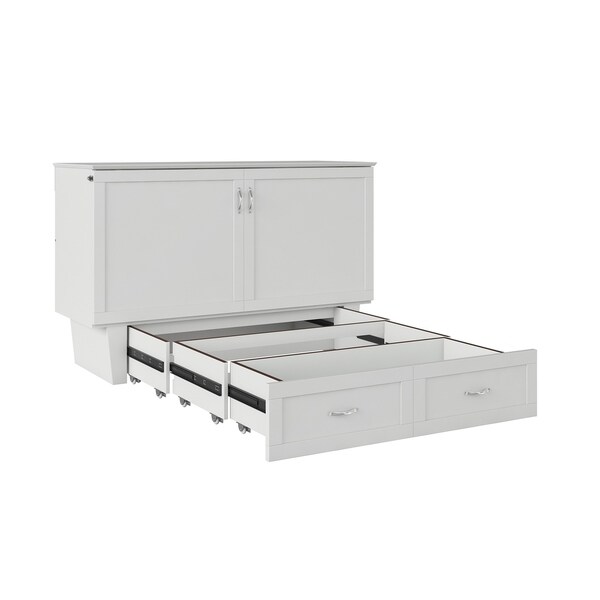 Shop Monroe Murphy Bed Chest Queen White with Charging ...