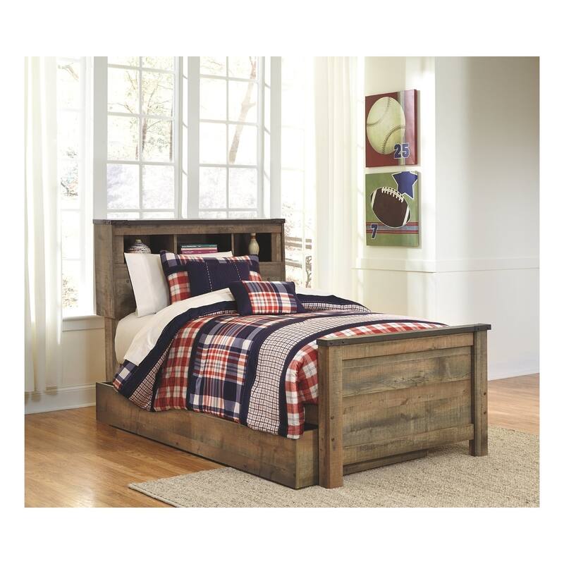 Trinell Bookcase Bed with Trundle Storage - Twin