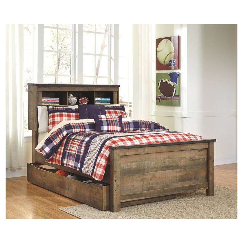 Trinell Bookcase Bed with Trundle Storage - Full
