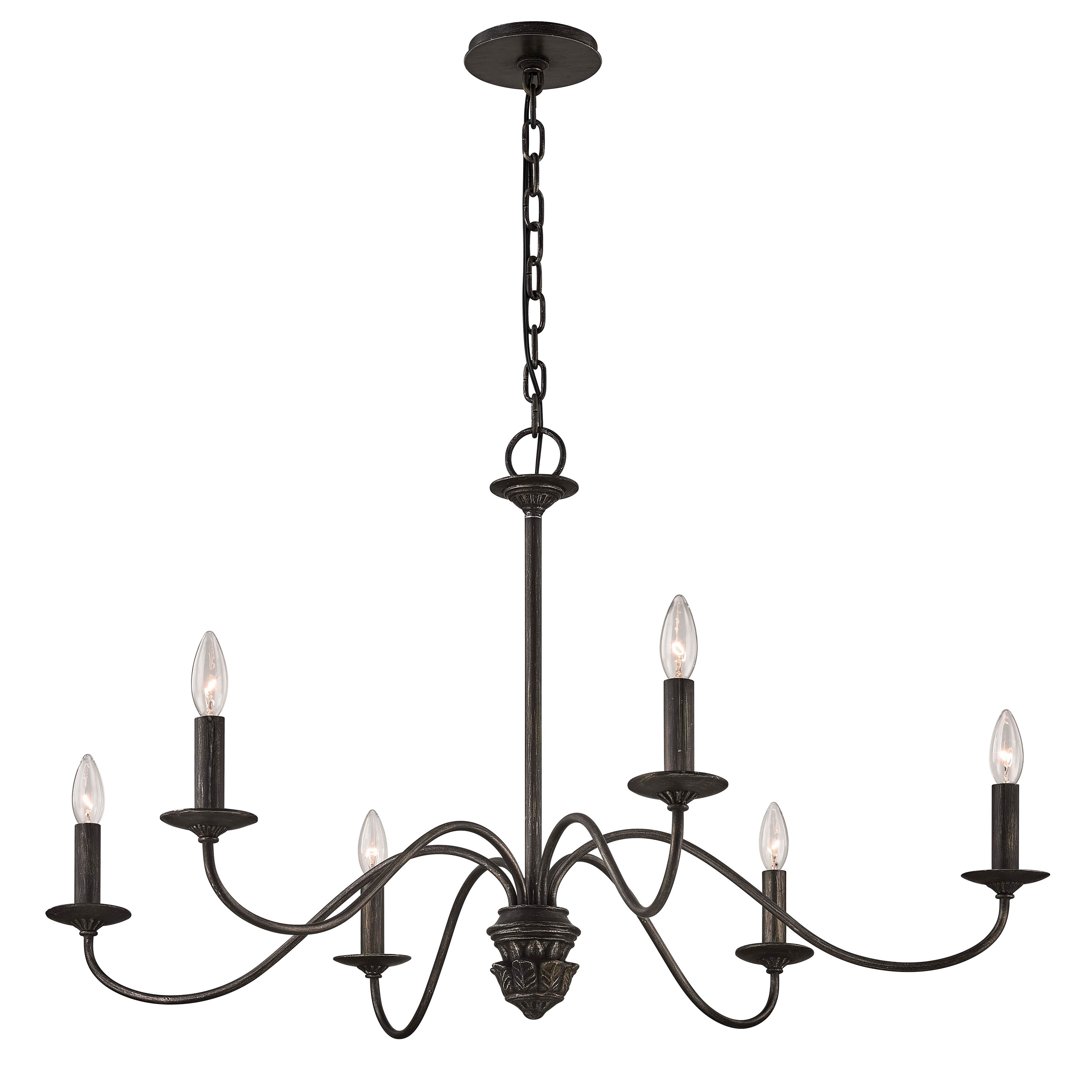 Troy Lighting Poppy Hill 6-light Pompeii Silver Chandelier - Chandeliers For Bedrooms by Overstock.com
