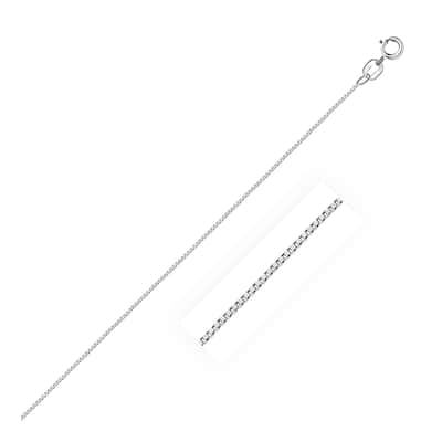 Sterling Silver Rhodium Plated Box Chain 0.7mm