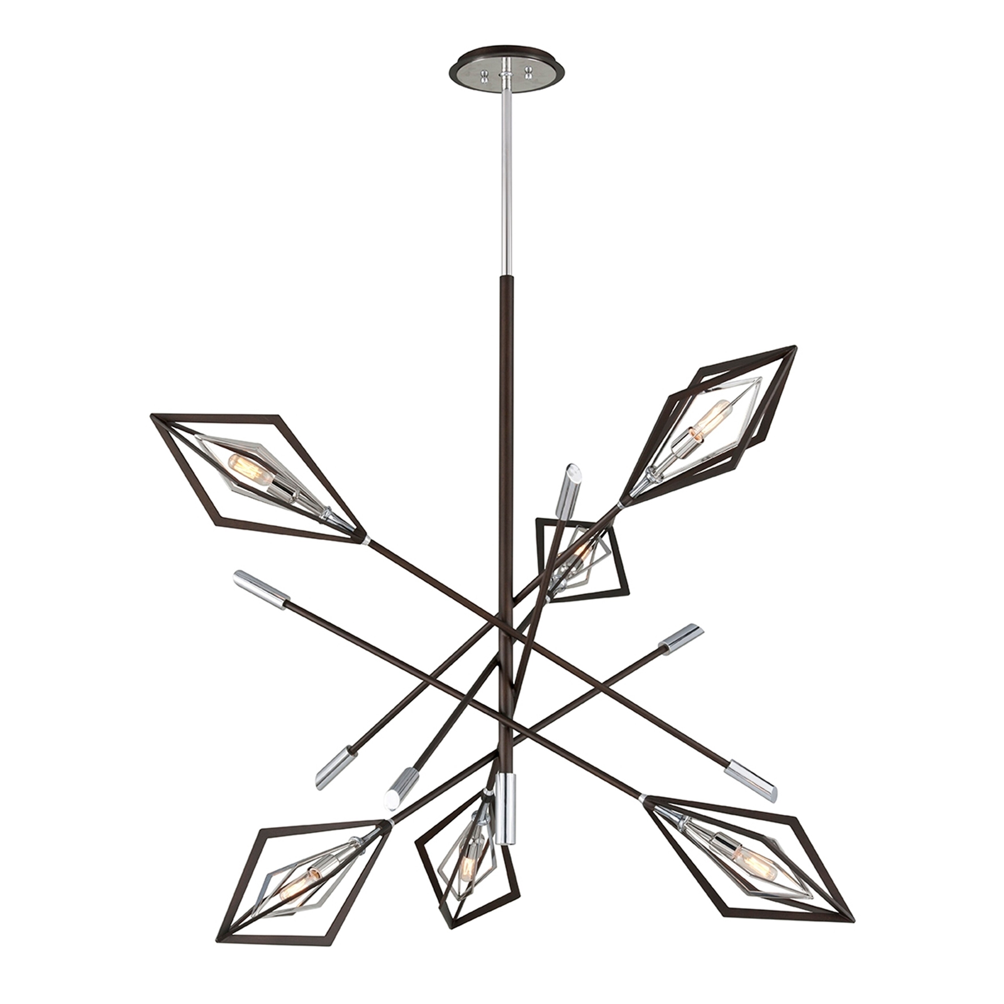 Javelin 6-light Bronze and Polished Stainless Chandelier - Chandeliers For Bedrooms by Overstock.com