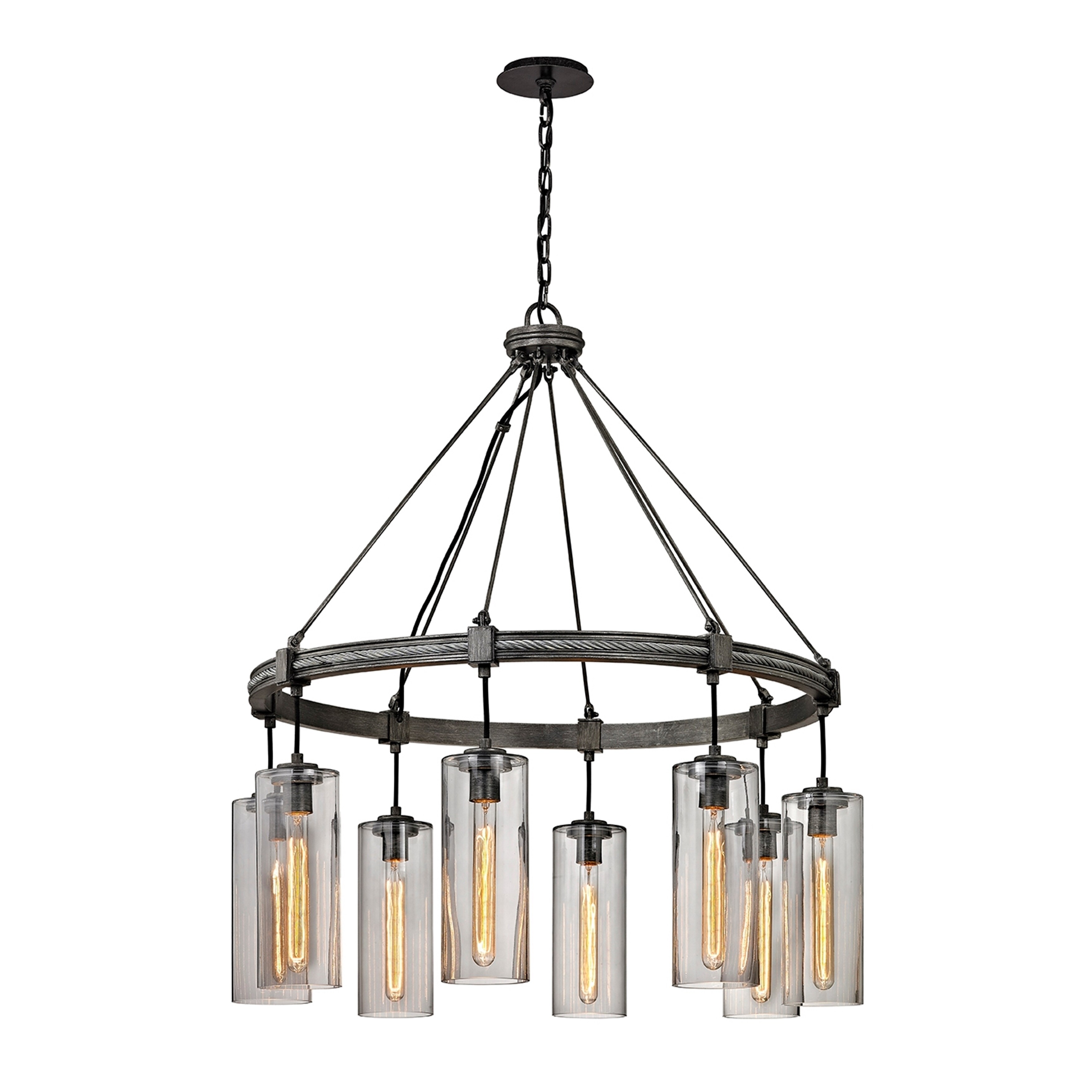 Troy Lighting Union Square 8-light Graphite Chandelier - Chandeliers For Bedrooms by Overstock.com
