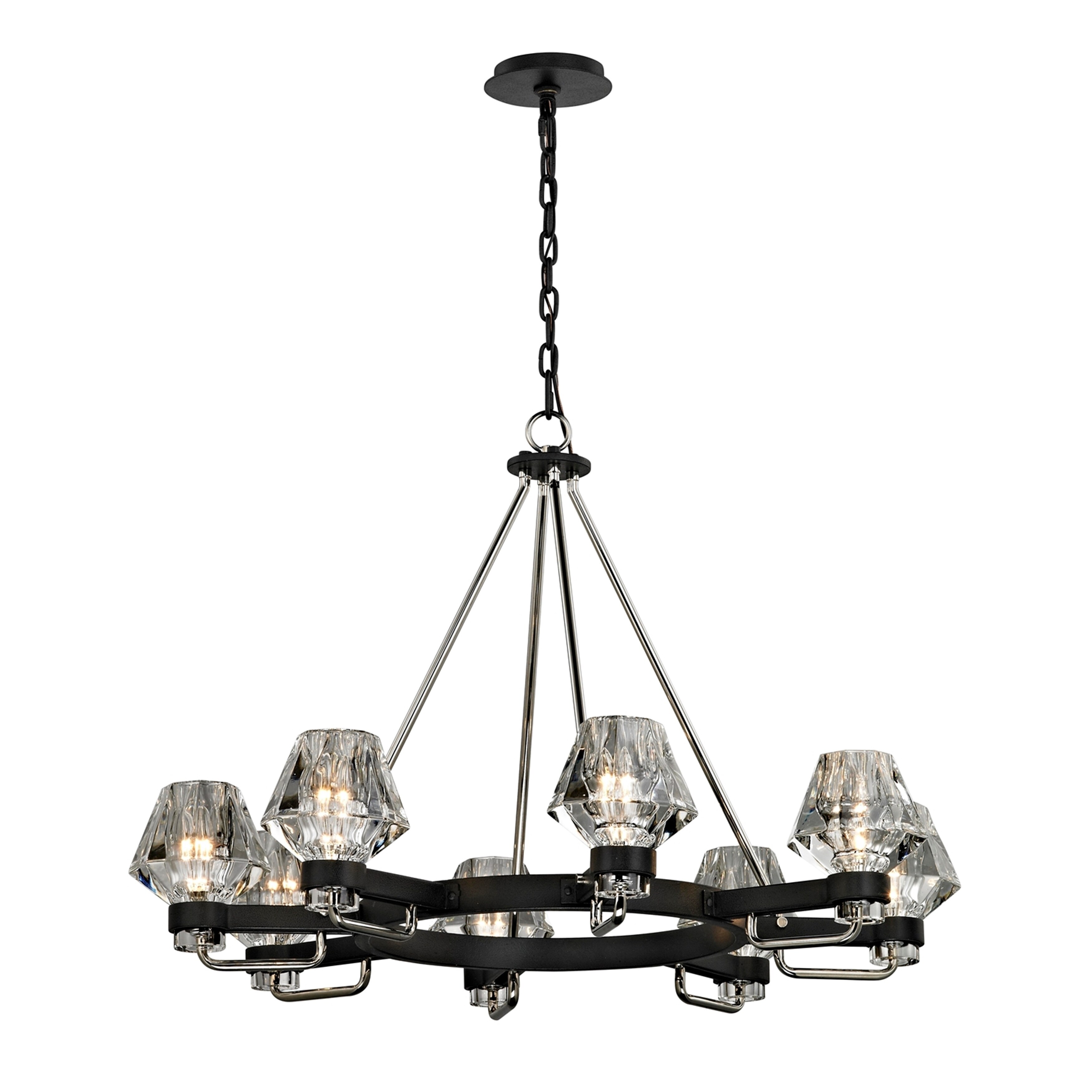 Troy Lighting Faction 8-light Forged Iron and Polished Nickel Chandelier - Chandeliers For Bedrooms by Overstock.com