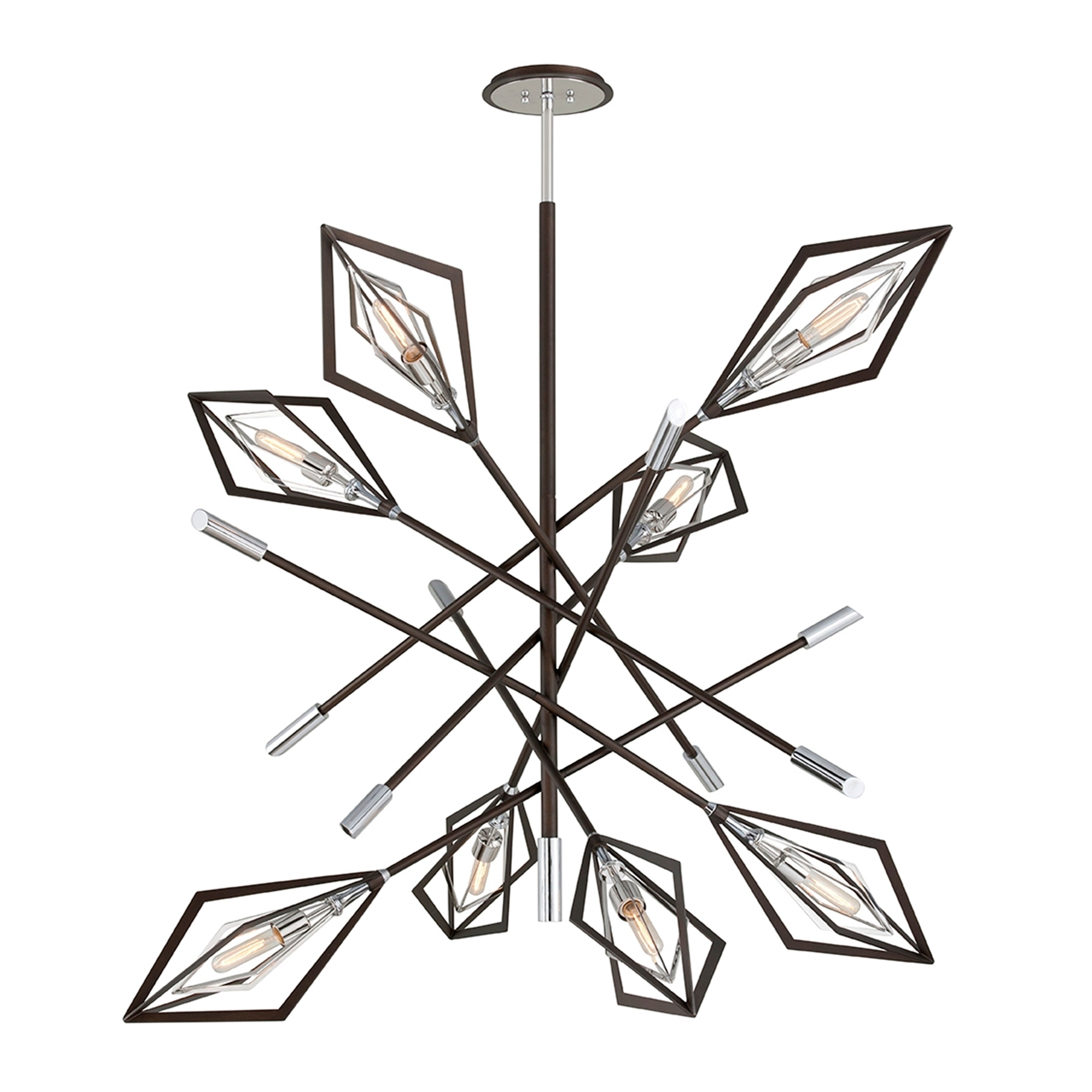 Javelin 8-light Bronze, Polished Stainless Chandelier - Chandeliers For Bedrooms by Overstock.com