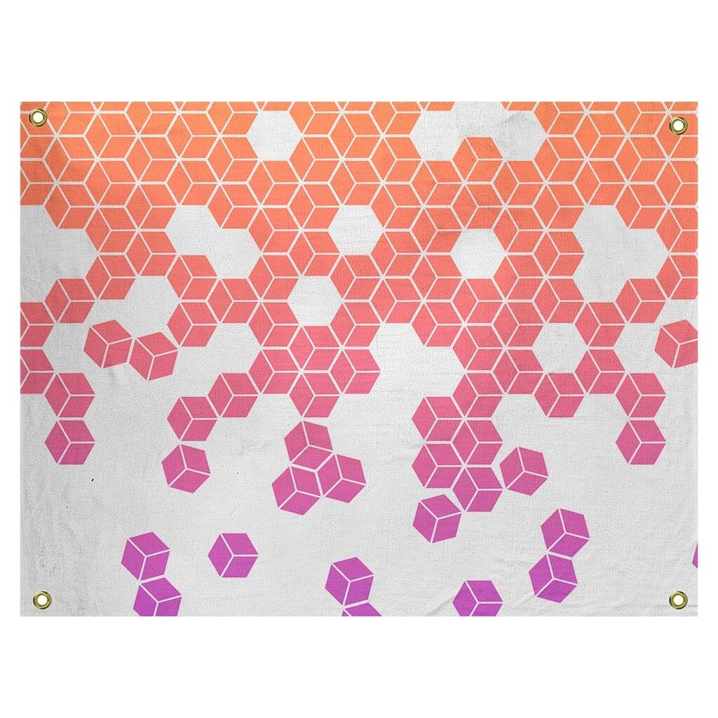 Katelyn Elizabeth Sunset Ombre Tumbling Cube Pattern Tapestry In/Out