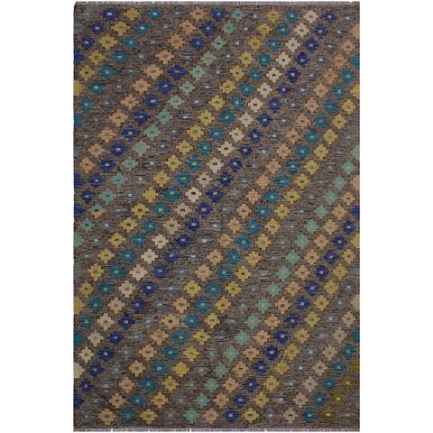 Kilim Bobby Brown/Tan Hand-Woven Wool Rug -5'10 x 8'0 - 5 ft. 10 in. X 8 ft. 0 in. - 5 ft. 10 in. X 8 ft. 0 in.