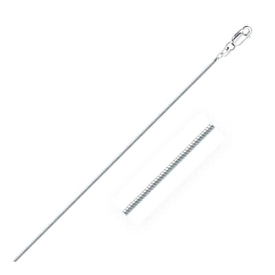 Rhodium Plated 1.3mm Sterling Silver Snake Style Chain