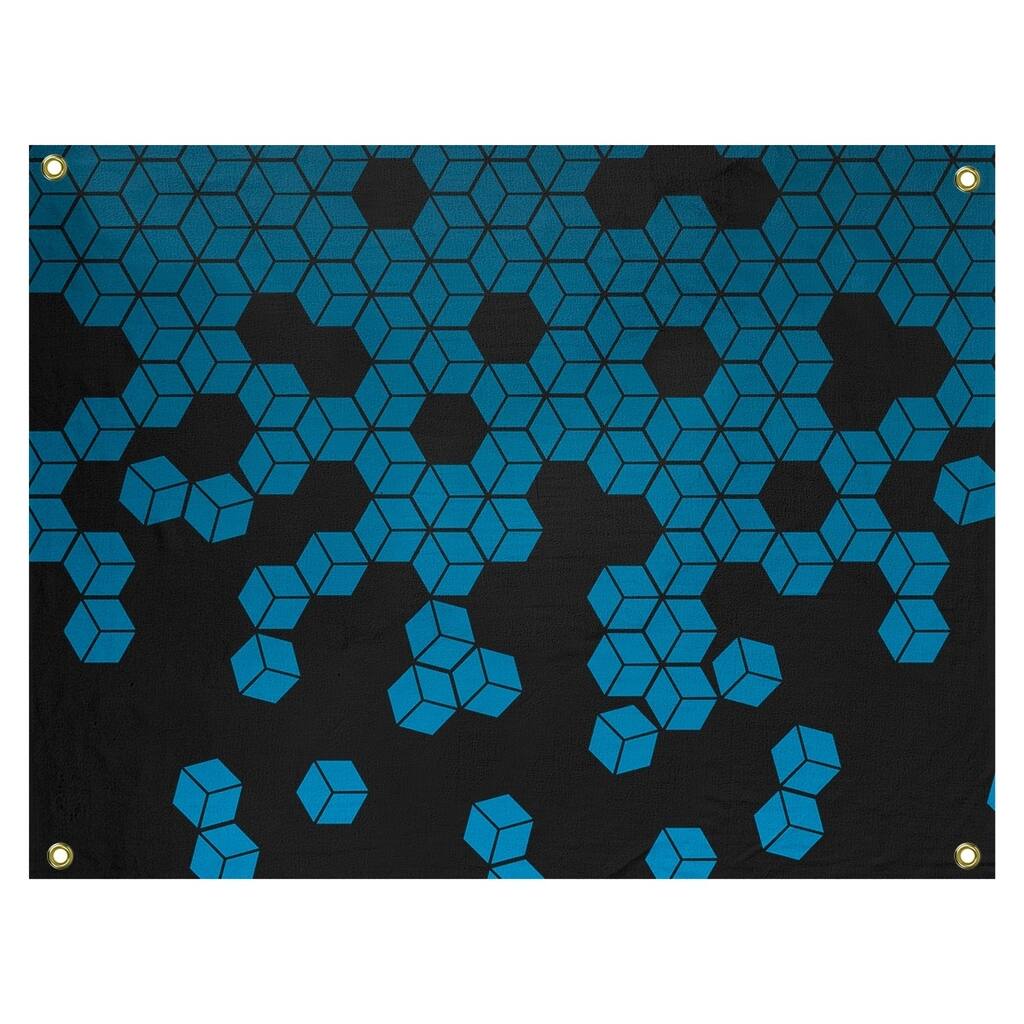 Katelyn Elizabeth Blue Tumbling Cube Pattern Tapestry In/Out