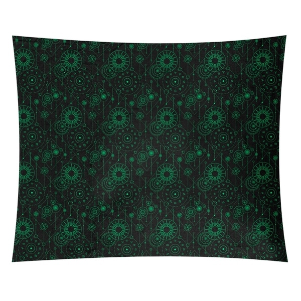 Katelyn Elizabeth Black & Green Astrology Pattern Tapestry