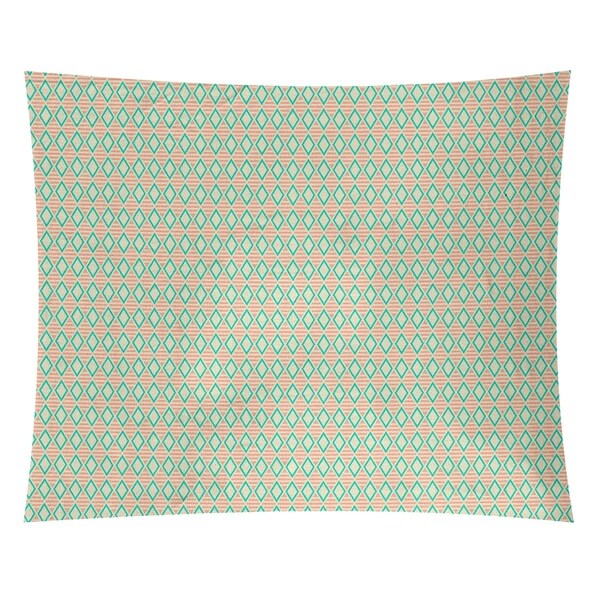 Katelyn Elizabeth Teal & Orange Geometric Diamonds Tapestry