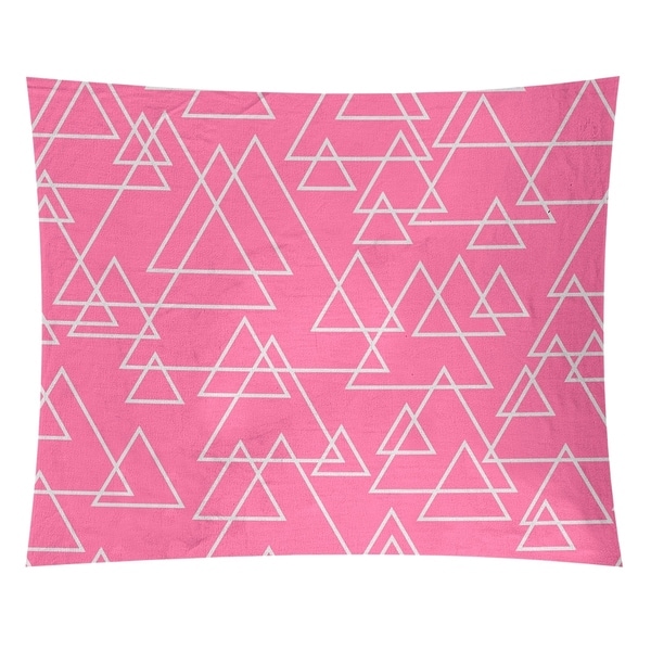 Katelyn Elizabeth Pink Scattered Triangle Pattern Tapestry