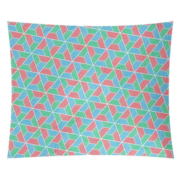 Katelyn Elizabeth Green Red & Blue Trapezoids Tapestry
