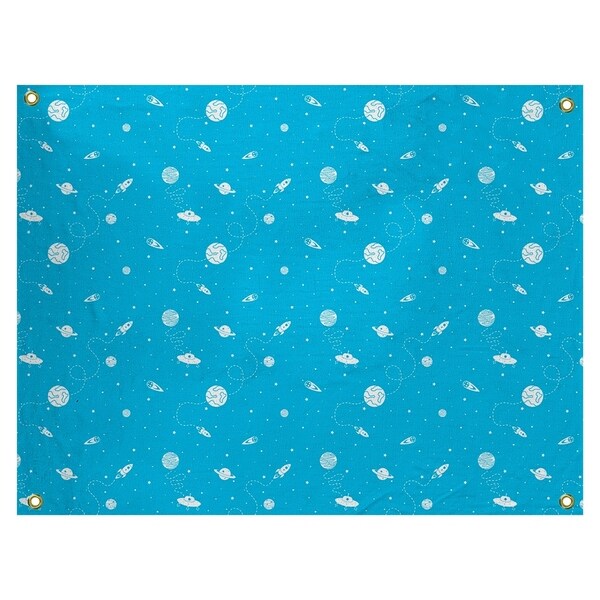 Katelyn Elizabeth Teal Outer Space Pattern Tapestry In/Out