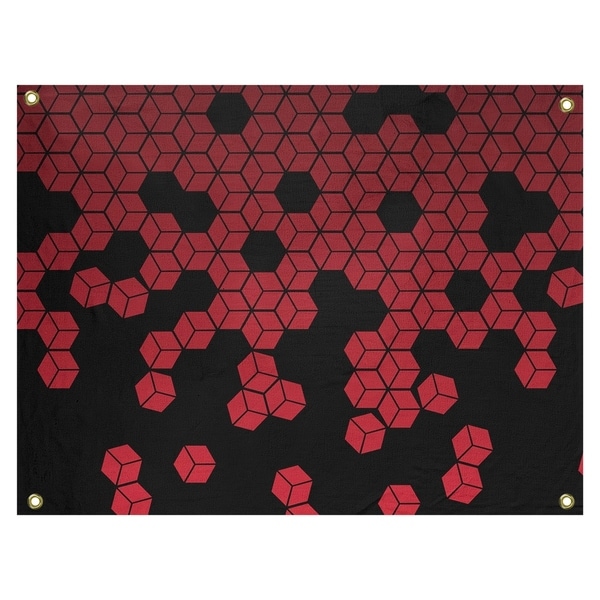 Katelyn Elizabeth Red Tumbling Cube Pattern Tapestry In/Out