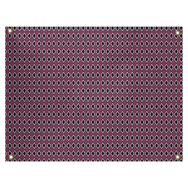 Katelyn Elizabeth Black & Pink Geometric Diamonds Tapestry In/Out