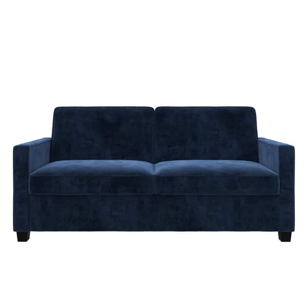 Shop Copper Grove Slavuta Blue Velvet Loveseat Full Sofa Shop Copper Grove Slavuta Blue Velvet Loveseat Full Sofa