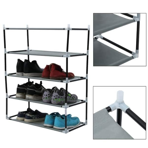 Shop Black Friday Deals On Metal Shoes Rack 5 10 Layer Shoes Stand Dust Shelves Storage Organizer Overstock 27407395