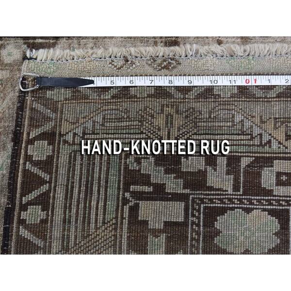 dimension image slide 1 of 2, Hand Knotted Brown Tribal & Geometric with Wool Oriental Rug (2'9" x 3'9") - 2'9" x 3'9"