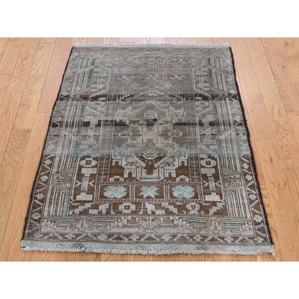 slide 2 of 6, Hand Knotted Brown Tribal & Geometric with Wool Oriental Rug (2'9" x 3'9") - 2'9" x 3'9"