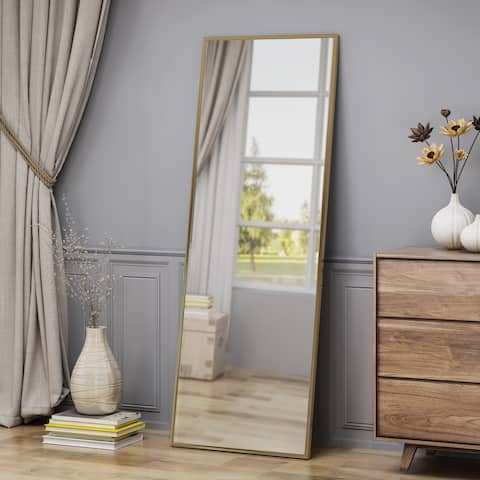 Pinefield Modern Rectangular Standing Mirror by Christopher Knight Home - Mirror, Gold